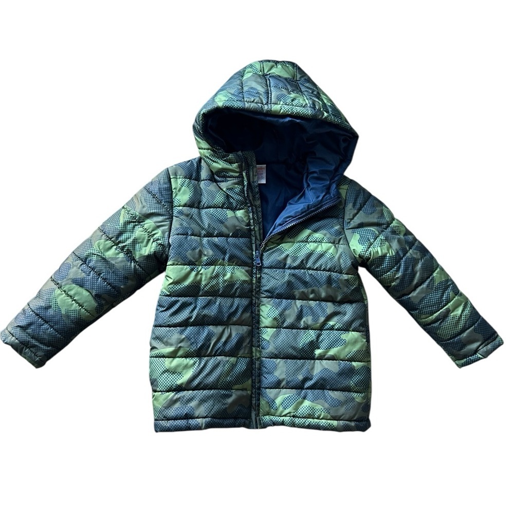 Gymboree Boy's Camouflage Puffer Jacket Coat Green Size Small (5-6)